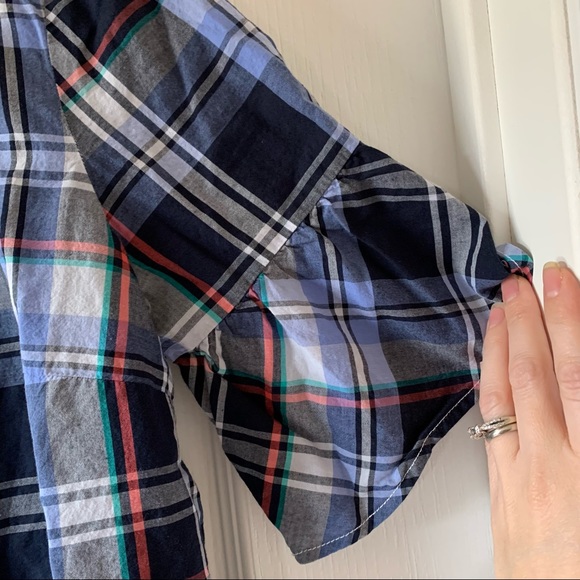 Tommy Hilfiger plaid peplum short sleeve top - Picture 2 of 5